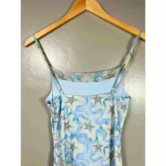 CIDER Sheer Overlay Tulle Midi Celestial Star Strappy Stretchy Dress Women XS - Picture 8 of 11